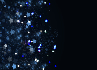blue christmas and new years stars brder on blue background