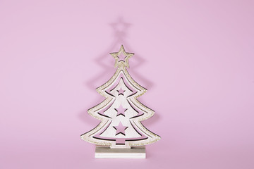 Christmas tree over light blue background.