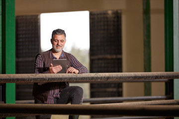 Farmer with Digital Tablet