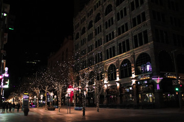 Fototapeta na wymiar Streets of Denver at Night