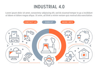 Vector Banner of the Industrial 4.0.