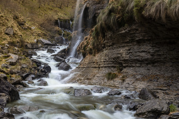 Waterfalls at Nervion river, Delika canyon, Basque Country, Spain