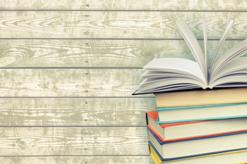 Stack of books isolated on  background.