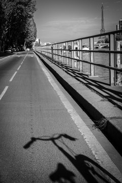 Paris, Seine, rive taken from the Cycle Track, black and white