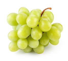 Grape. Grapes isolated on white. Green grape. With clipping path. Full depth of field