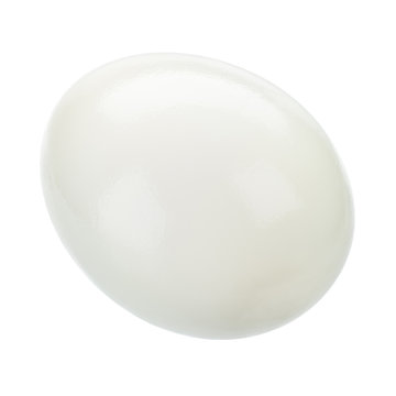 Egg. Peeled boiled egg isolated. With clipping path.