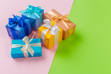gift box on color background