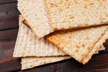 Jewish traditional Passover matzo bread