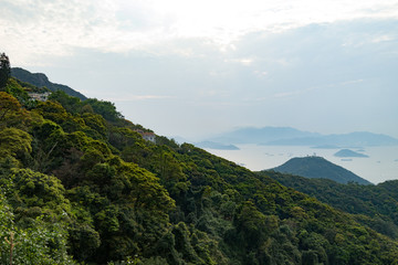 view of mountains with lake in china