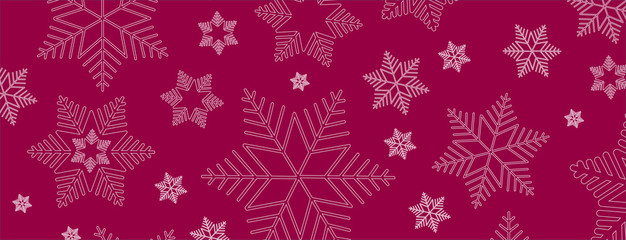 Bright Pink Snowflake Banner