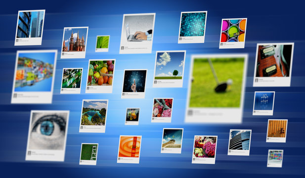 Photo and image sharing concept on Internet