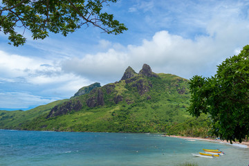 tropical island in french polynesia