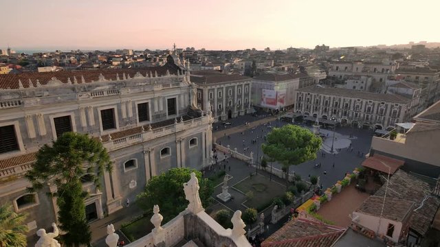 Panorama of Catania, landscape of the city.Sicily, Italy.