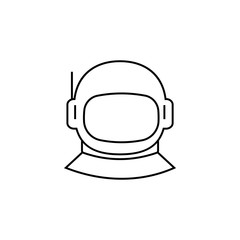 Astronaut Spacesuit with Helmet outline icon. linear style sign for mobile concept and web design. Spaceman portrait simple line vector icon. Symbol, logo illustration.