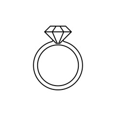 Diamond ring vector sketch icon isolated on background. Hand drawn Diamond ring icon. Diamond ring sketch icon for infographic, website or app.