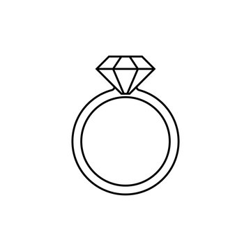 Diamond ring vector sketch icon isolated on background. Hand drawn Diamond ring icon. Diamond ring sketch icon for infographic, website or app.
