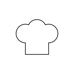 Chef hat line icon, outline vector sign, linear style pictogram isolated on white. Cuisine symbol, logo illustration.