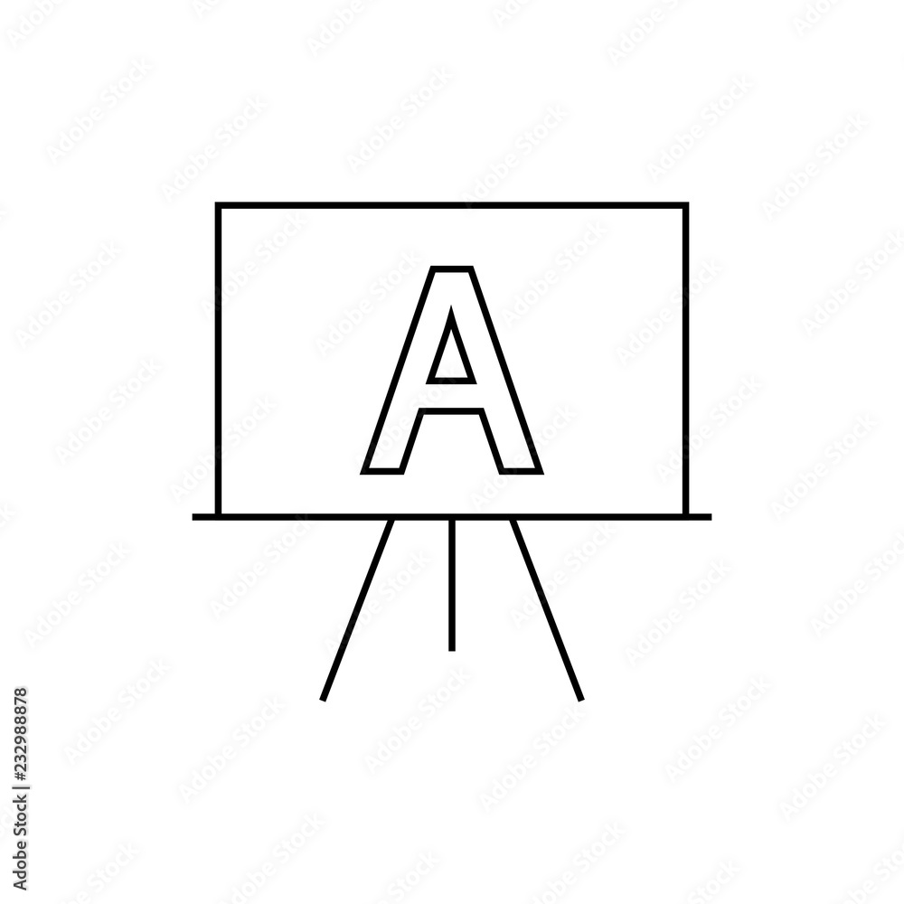 Poster presentation board outline icon. linear style sign for mobile concept and web design. blackboard wit
