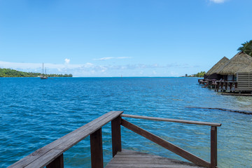 wooden pier on the island