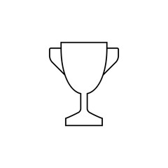 Trophy cup line icon vector.