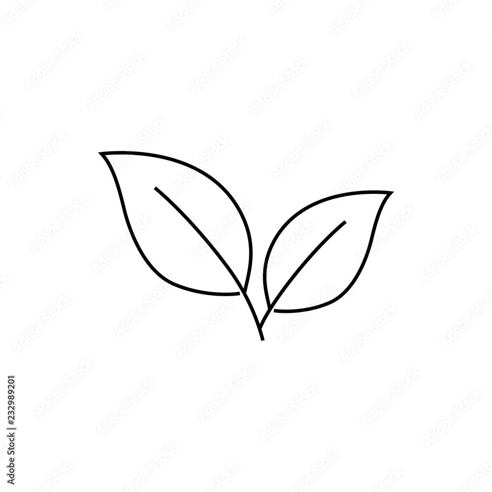 Aufkleber leaf outline icon. linear style sign for mobile concept and web design. eco simple line vector icon.