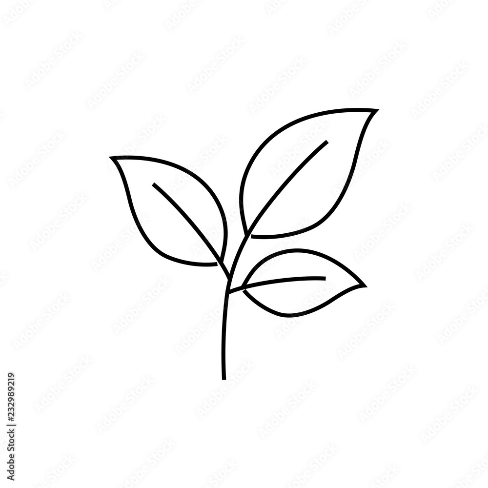 Poster leaf outline icon. linear style sign for mobile concept and web design. eco simple line vector icon.