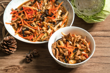 Chinese traditional food, Stir-fried Pork Strips in Fish Sauce
