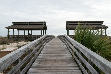 Wooden Bridge on the Beach