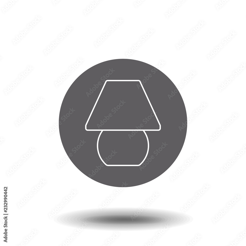 Poster table lamp light outline icon. linear style sign for mobile concept and web design. desk lamp simple