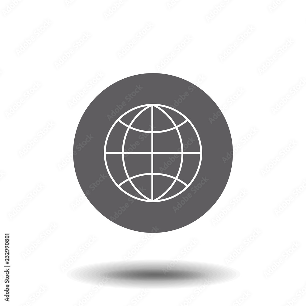 Fototapete Web icon. Line internet vector. Trendy flat world globe outline ui sign design. Thin linear network graphic pictogram for web site, mobile application. Logo illustration. Eps10.