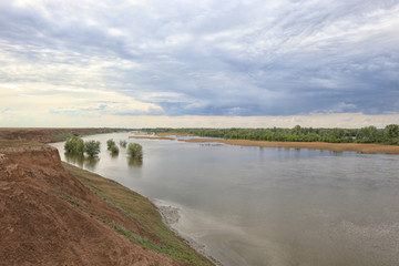 Dawn over the river Volga