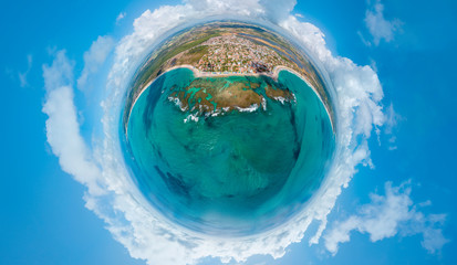 Fototapeta premium Little planet of Porto de Galinhas beach, Pernambuco, Ipojuca, Brazil - One of the most beautiful beaches in the world