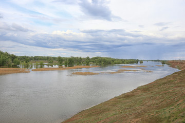 Dawn over the river Volga