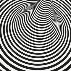Black and white abstract striped background. Optical Art. Vector illustration.