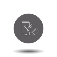 Smartphone touchscreen tap outline icon, line vector sign, linear style pictogram isolated on white. Symbol, logo illustration.