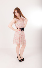 slim girl in a dress