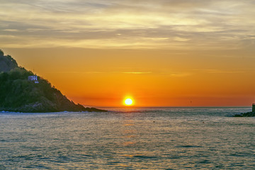 Fototapeta na wymiar Sunset in San Sebastian, Spain
