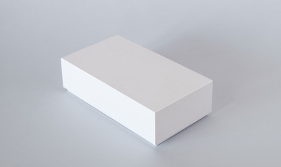 Blank White Product Package Box Mock-up. Container, Packaging Template on light background