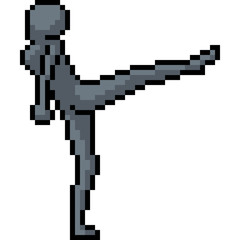 vector pixel art kick fight