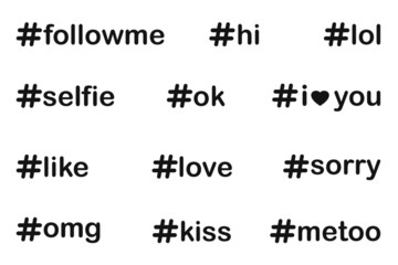 various hashtags for user interface and web design