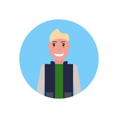 man face avatar happy new year merry christmas concept male cartoon character portrait isolated vector illustration