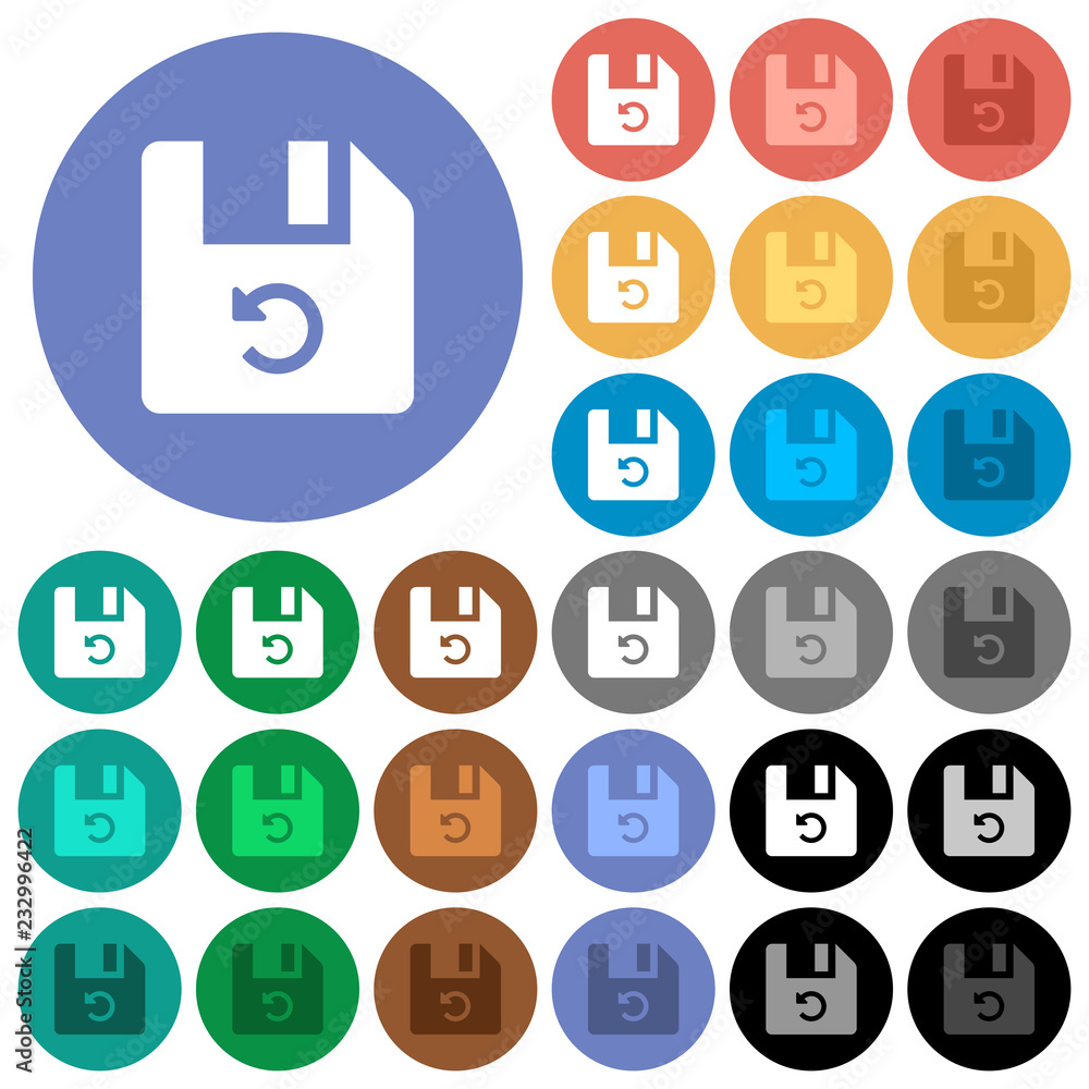 Poster undo last file operation round flat multi colored icons
