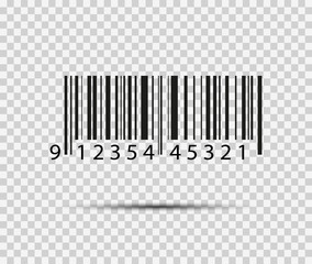 Realistic Bar code icon isolated