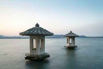 Fototapeta premium Beautiful landscape and landscape in West Lake, Hangzhou