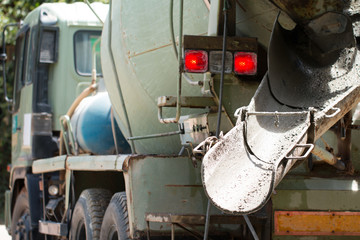 The concrete mixer truck