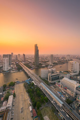 sunset bangkok city