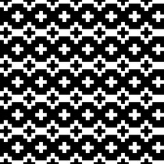 Fototapeta premium Black and white large scale vector seamless pattern geometric ornament
