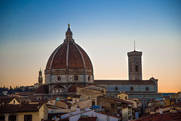 Fototapeta na wymiar Duomo di Firenze at Sunset