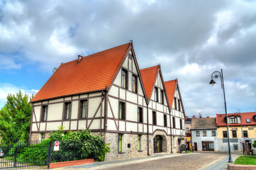 Fototapeta na wymiar Traditional houses in Bydgoszcz, Poland