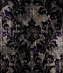 Vintage baroque ornamented background Vector. Royal luxury texture. Elegant decor design with old grunge effects dark colors